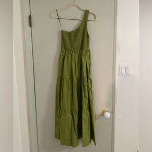 Green One-Shoulder Maxi Dress